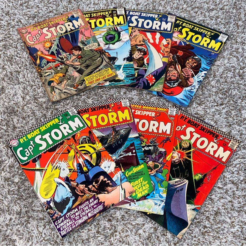 VINTAGE 1960s DC COMICS Capt. Storm - P.T. Boat Skipper Silver Age Lot Of 8ea